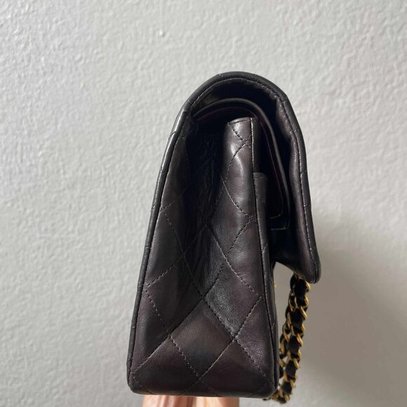 Vintage Classic Chanel Medium Double Flap, Dark Brown, Serial Number and Card - Picture 13 of 15